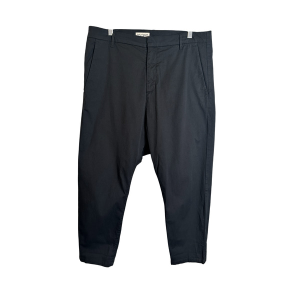 Nili Lotan XS Slouchy Paris Pants $345 Drop Crotch Cotton Crop Washed Black/Blue - Picture 2 of 5